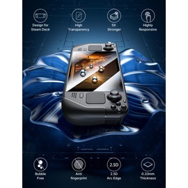 JSAUX 2-Pack Screen Protector for Steam Deck, Ultra HD Glass Protector 9H Hardness Easy to Install with Guiding Frame Scratch Resistant Tempered Glass for Steam Deck OLED, Come with Toolkits