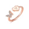 Initial Rings for Women Teen Girls Stackable Butterfly Initial Letter