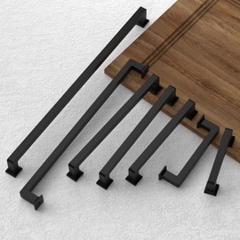 FILTA 5 Inch(128mm) Hole Centers Matte Black Cabinet Pulls(Set of 10),Black Cabinet Pulls Zinc Alloy Kitchen Cabinet Handles Cabinet Hardware for Cabinets Cupboard Drawer