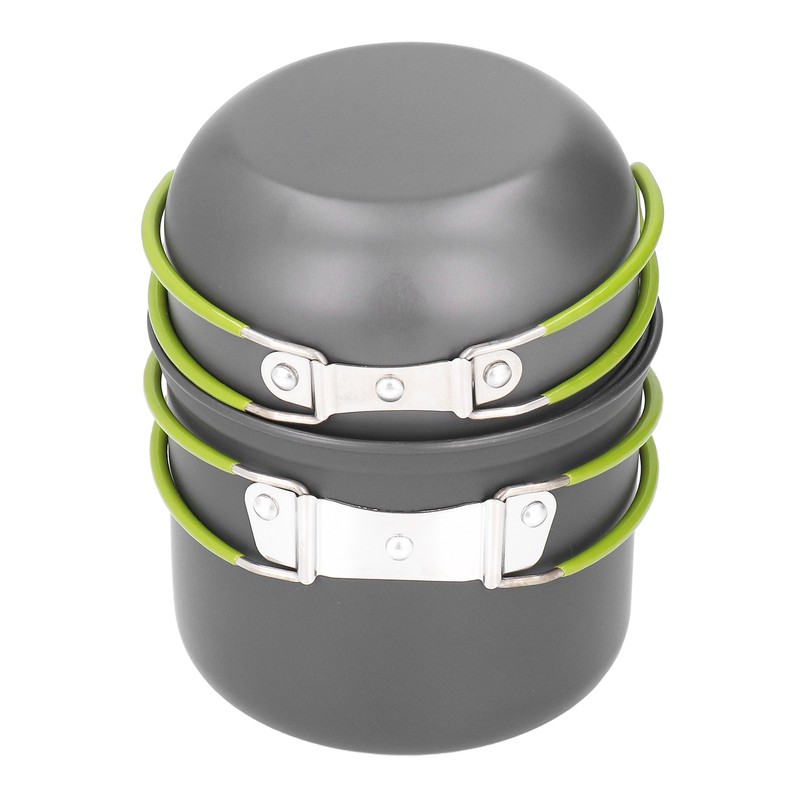 4pcs Camping Pot Kit Multi Layers Anti Scalding Design Camping