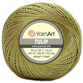 Frida's Wollhaus YarnArt 50g Tulip Crochet Yarn Fillet Yarn Microfiber Shiny Silky 49 Colors (469 | Yellow Green)
