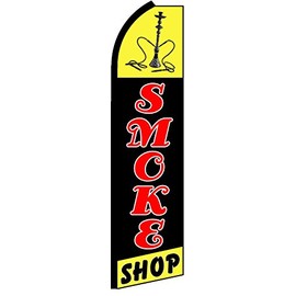(2) two SMOKE SHOP HOOKAH 11.5' Swooper #4 Feather Flags BANNERS