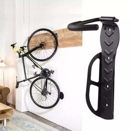 Bakaji Set 2 Staffe Ganci Porta Bicicletta Bici da Parete Muro Staffa Gancio Supporto Pieghevole in Gomma Salvaspazio per Mountain Bike Superficie Antiscivolo in Acciaio per Casa Cantina Garage
