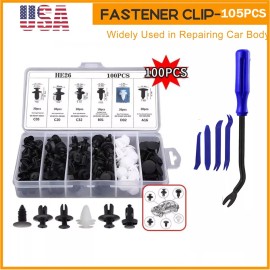 100 pcs Auto Car Bumper Retainer Clips Kit Fastener Remover Push Pin Rivet Screw