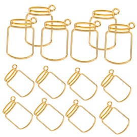 SEWACC 50pcs Alloy Open Bezel Charms for Jewelry Making Photo Frame Pendant Bezels for Bracelets Necklaces Keychains Crafting