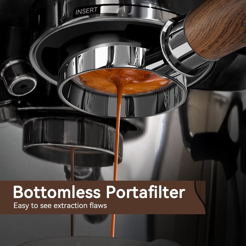 VINATO 51 mm Bottomless Portafilter - Stainless Steel Filter Holder