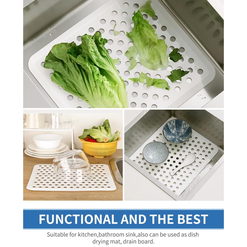 Small Sink Mat, White Sink Protector Mats for Bottom of