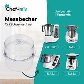 Chef-Mix Measuring Cup 100 ml Replacement for Vоrwerk Thermоmix Cups Plastic - Dosing Cap Small Measuring Cup for Lid Opening Food Processor Thermоmix TM5 TM21 TM31 TM3300 & Accessories for Thermоmix