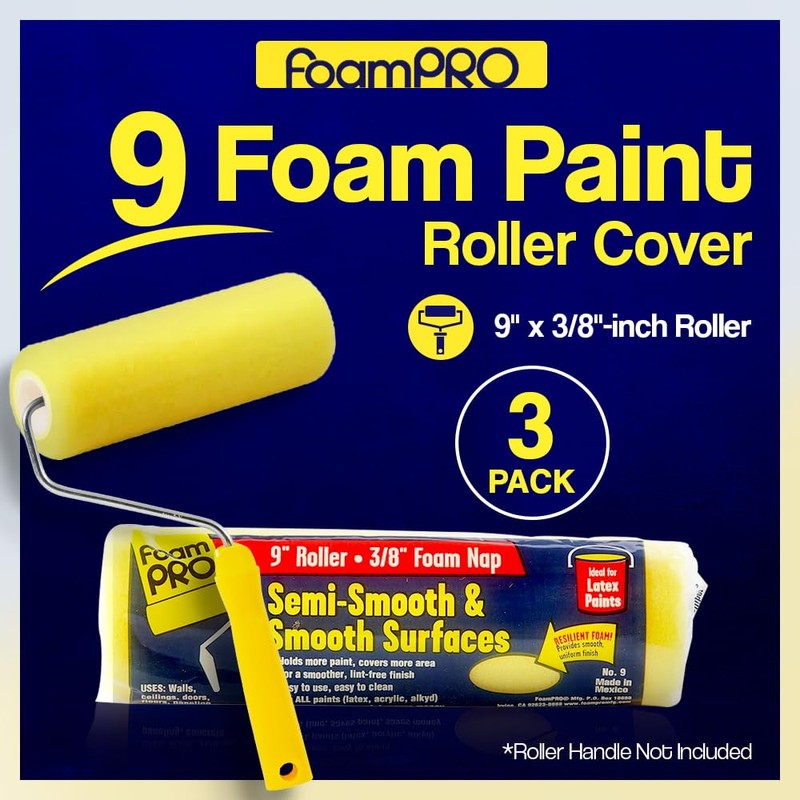FoamPro 9 Paint Roller Cover for Smooth & Semi-Smooth Surfaces|