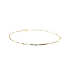 CUSTOM SMALL BAR with STONE Morse Code Gold Fill BRACELET also available in Sterling Silver and Rose Gold Fill