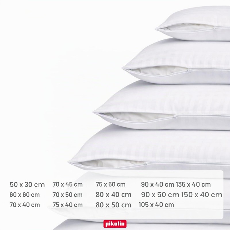 Pikolin Home - Ticking Pillowcase - 100% Cotton, white, 40