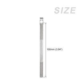 METALLIXITY M6 Thread 100mm Length Double Ended Stud Screws 5 Pack 304 Stainless Steel Double Threaded Screws - Home Maintenance