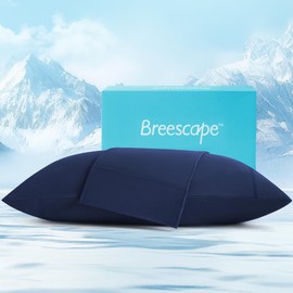 Breescape Cooling Pillow Cases Standard/Queen Size - BlendTek™ Dry & Cool Technology for Hot Sleepers and Night Sweats, Ultra Soft Pillowcases for Hair & Skin Care, Set of 2, 20" x 30", Twilight Blue