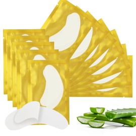 100Pairs Eyelash Extension Gel Patches Kit Natural Hydrogel, Lash Gel Pads for Beauty Makeup Mask Kit Supplies Eye Mask Pads Beauty Tools (Gold)