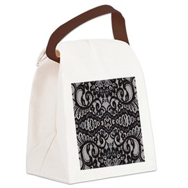 CafePress Modern Girly Vintage Lace Canvas Lunch Bag with Strap Handle