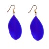 Royal Blue Feather Earrings - Handmade