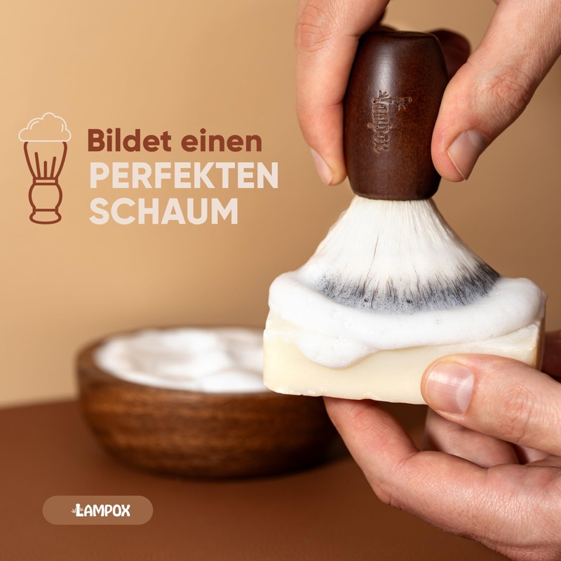 lampox - Shaving Brush for Men with Soft Bristles and