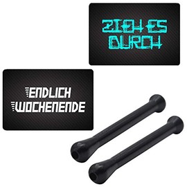 Coloured Pull Tubes & "Finally Weekend" & "Pull It Through" Cards Aluminium Snuff Snorter Tube Bullet Sniffer Snuffer Scoop for Snuff - Choice of Colour & Quantity (2 x Black & 2 Cards)