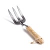 Stainless Steel Digging Fork,Hand Fork with Wood Handle,Cultivator Gardening Tools,Polishing