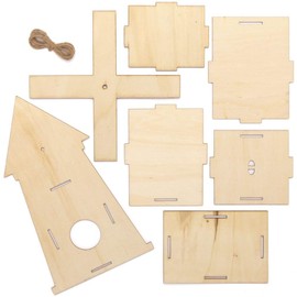 Baker Ross AT864 Windmill Wooden Birdhouse Kits - Pack of 2, For Kids Arts and Crafts Projects