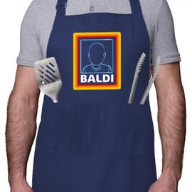 SC Products Baldi Funny Aprons for Men with 2 Storage Pockets | Bald Gifts for Dad Apron BBQ Fathers Day Presents | Christmas Stocking Fillers Funny Dad Gifts for Bald Men Father's Day Presents