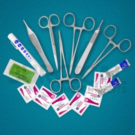 Surginstruments 19 pc Tactical OD Green First Aid Surgical Kit Military Molle Pouch Complete Set