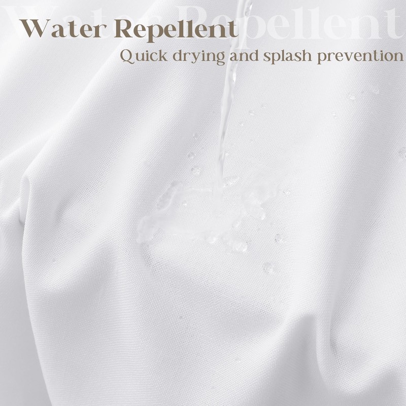 DUKIYO White Linen 90 Inch Shower Curtain Extra Long Cloth