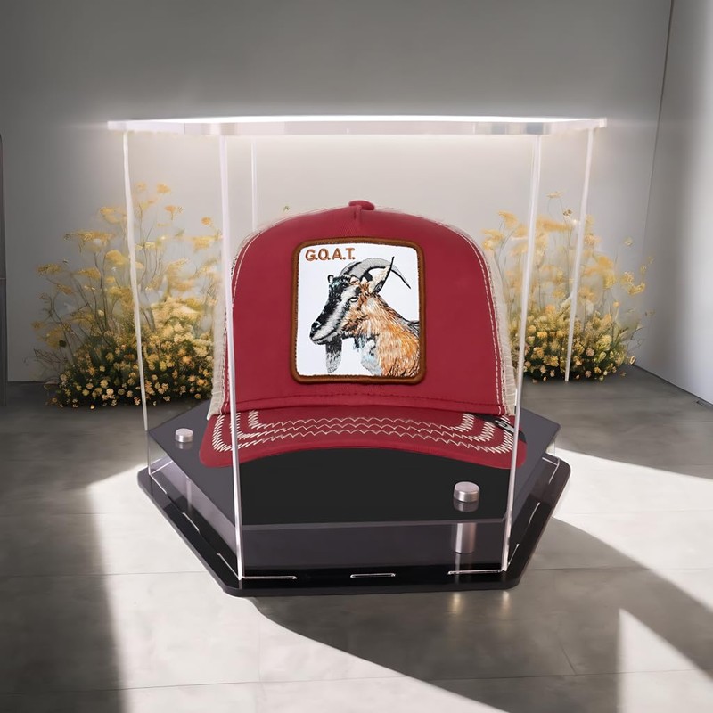 Hat Display Case,Baseball Cap hat Box,Hexagons Clear Acrylic Display Case