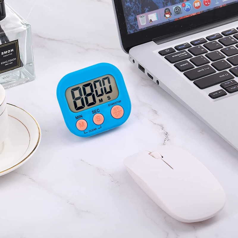 12 Pieces Small Digital Kitchen Timer Count Up and On/Off