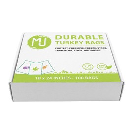 MJ 18" x 24" Nylon Turkey Bags Oven-Safe 14g 100-Pack