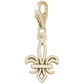 Gold Plated Fleur De Lis Charm with Lobster Claw Clasp