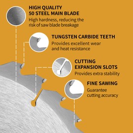 Firecore Circular Saw Blade Set 2 Pieces, Cutting Disc 216 x 30 mm Ideal for Wood, Metal and Aluminium - Compatible with Plunge Saw & Circular Saw from Bosch & Makita - Multi Saw Blade Made of