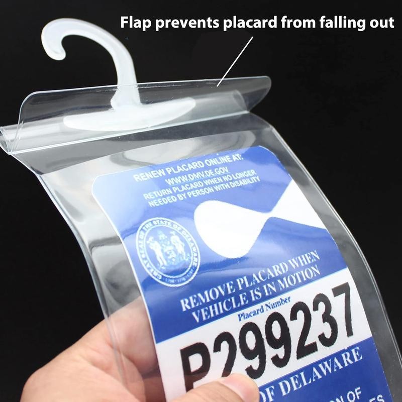 Car Handicap Placard Holder 10.6" x 5", Ultra Transparent Plastic