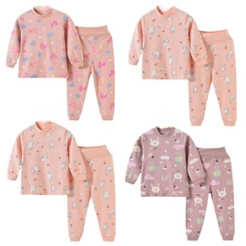 KaWaii Baby Soft Combed Cotton Children Clothes Set, Long Sleeve Toddlers Kids Bodysuits - Pack of 4 Sets (US Age, 1-2 Years, #90 Sister)