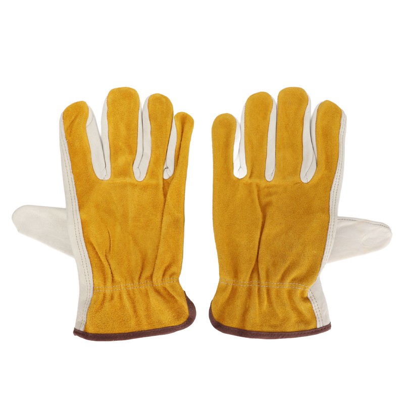 Garden Cowhide Gloves Puncture Proof Wearproof Full Finger Leather Gloves