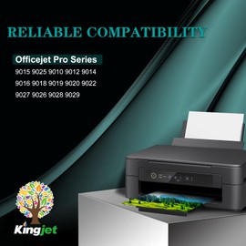 Kingjet Compatible 962XL Ink Cartridges Replacement for 962 Ink Cartridges Combo Work with OfficeJet Pro 9015 9025 9018 Printers - 4 Pack 962XL Ink Cartridges
