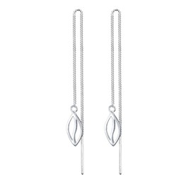 Elli Elli Women's Earrings with Leaf Pendant Elegant Filigree in 925 Sterling Silver, Sterling Silver, None