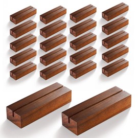 Tidita 20 pcs Acacia Wood Place Card Holder - Wooden Acrylic Sign Holder Table Decor - Picture Display Stands, Centerpieces Table Number Signs for Shop Cafe Holiday Decoration Wedding Party Events
