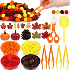 300PCS Fall Sensory Bin Fillers Fine Motor Sensory Bin Filler Set Counting Sorting Toys for Toddlers