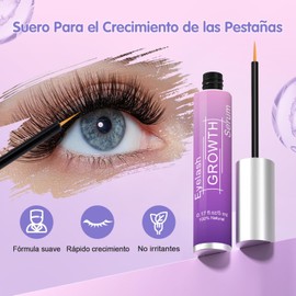 Suerm para Pestañas Crecimiento, Seruo Pestañas sin Hormonas y Más Fuertes, Eyelash Serum Crecimiento Potenciador para Pestañas Más Largas, Gruesas y Abundantes 5ml