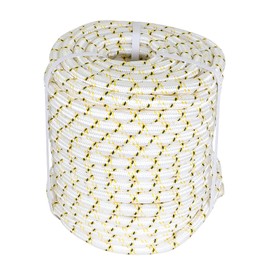 mitoharet Arborist Rope, 3/4Inch by 150 FT, 24 Strand High Strength Tree Rope for Flagpole Halyard Clothesline Camping Sailing Swings,44 KN, (White, Yellow, & Black)