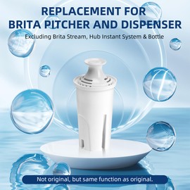 Water Filter Replacement for Brita Stand Pitchers,8 Packs Water Filters Fit for Brita OB03, Classic 35557, Mavea 107007 by APPLIANCEMATES