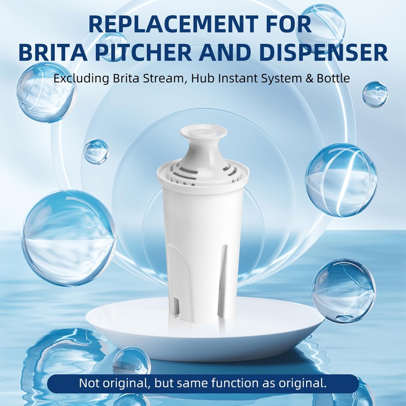 Water Filter Replacement for Brita Stand Pitchers,8 Packs Water Filters