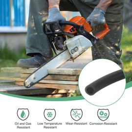 M METERXITY Petrol Fuel Line Hose, 3/16" x 5/16" 9.84 Feet Long PVC Flexible Small Engine Fuel Line Petrol Gas Pipe for String/Chainsaw/Trimmer/Blower/Lawn Mower Replacement Tubing [Black]