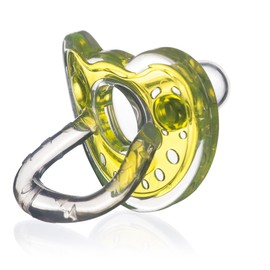 Joovy Silinoogie Baby Pacifier Featuring Super-Soft, Dishwasher-Safe Silicone, Durable One-Piece Design for Easy Cleaning, and Safe PPSU Color Insert - (Lime)