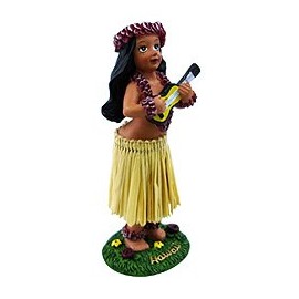 KC Hawaii Girl with Ukulele Mini Dashboard Doll 4 inch