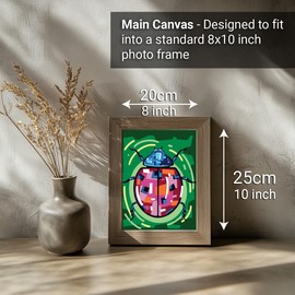 COLORDEMY 2-in-1 Paint by Numbers Kit - Rolled Canvases (20x25cm & 20x20cm), 16 Colours, Brushes & Paints Included - Fun for Adults & Kids, Perfect for Parties or Group Painting (Ladybug Design)