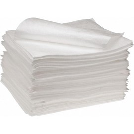PRO-SAFE White Oil Sorbent Higher Absorbency Polypropylene Pads: 200 Pack, 17" x 15" Each