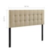 Modway Lily Tufted Linen Fabric Upholstered Full Headboard in Beige