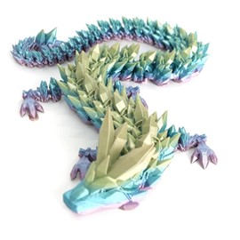 3D Dragon, Ariculated Crystal Dragon,3D Printed Dragon, Flexible Fidget Toy for Festival, Home Decoration, Executive Desk Decorations (Candy)